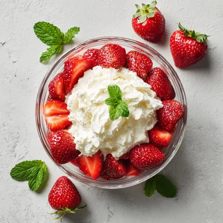 Strawberries with Mint-Infused Cream Recipe