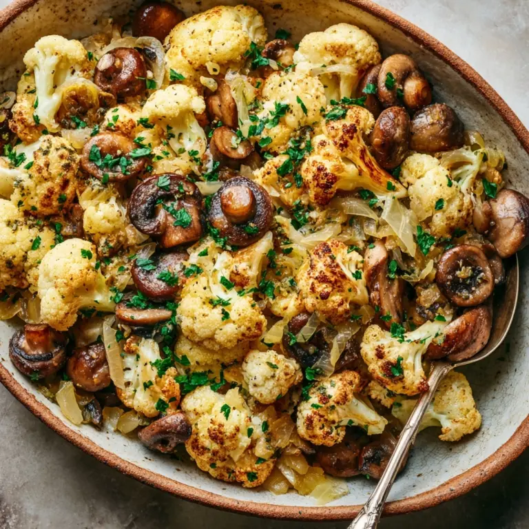 Garlic Cauliflower and Mushrooms Recipe
