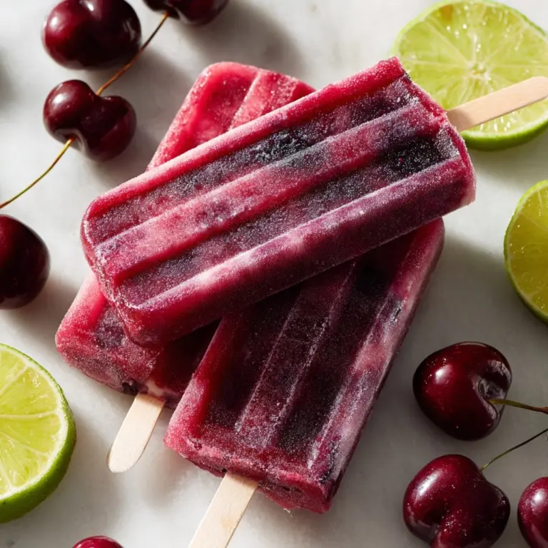 Cherry Lime Ice Pops Recipe