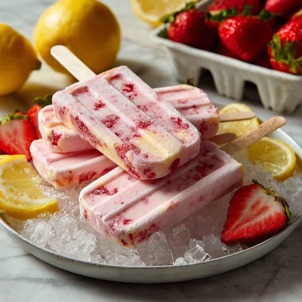 Strawberry Lemonade Popsicles Recipe