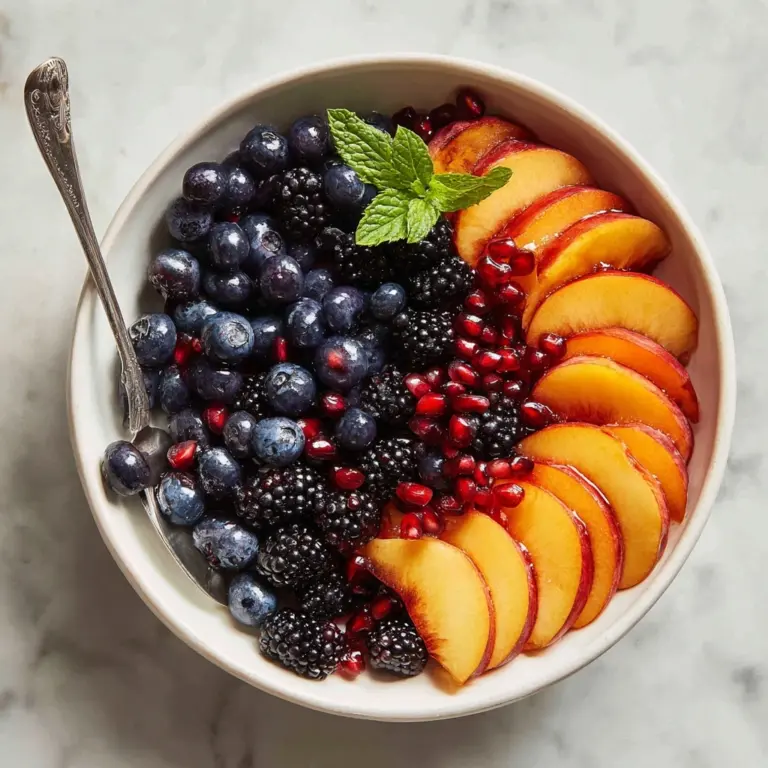 Honey Lime Basil Peach Fruit Salad Recipe