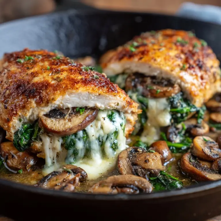 Spinach Mushroom Stuffed Chicken Breast Recipe