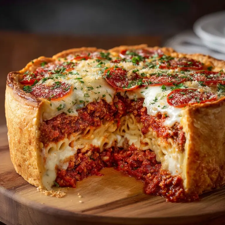 Deep Dish Sausage Pepperoni Pizza Recipe