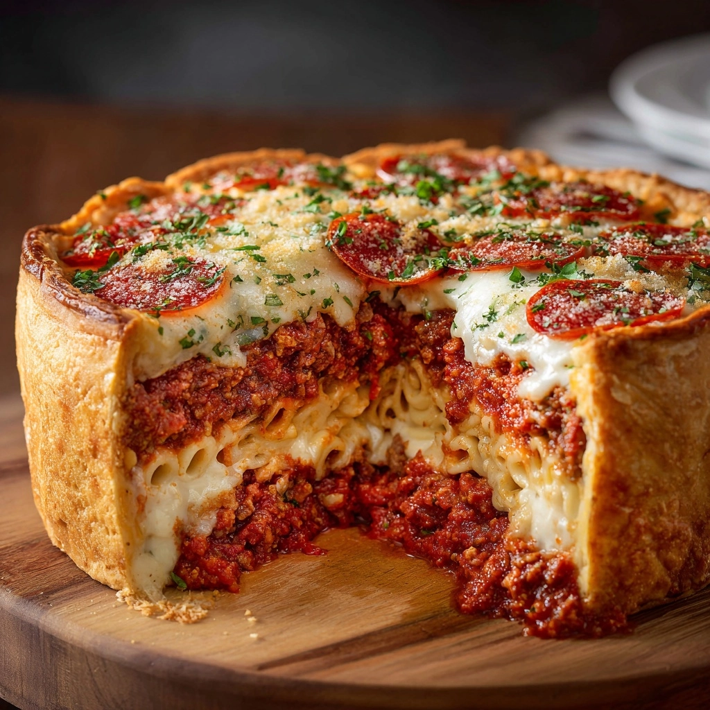 Deep Dish Sausage Pepperoni Pizza Recipe