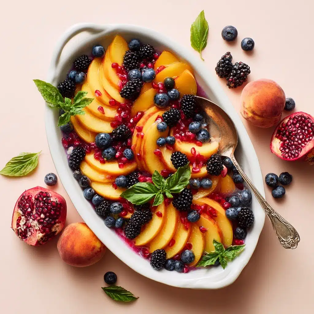 Honey Lime Basil Peach Fruit Salad Recipe - Recipe Image