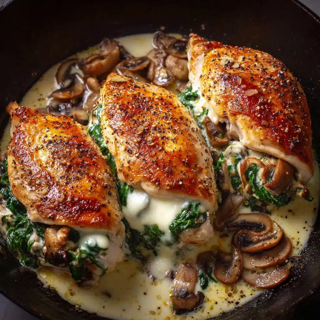Spinach Mushroom Stuffed Chicken Breast Recipe - Recipe Image