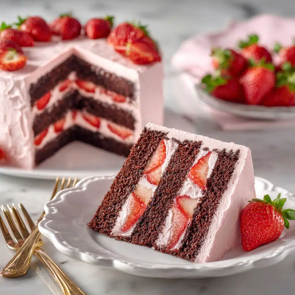 Strawberry Chocolate Layer Cake Recipe - Recipe Image