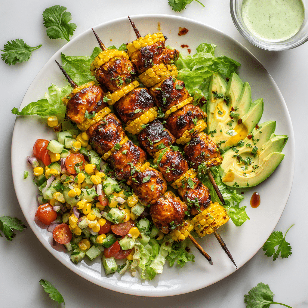 BBQ Chicken Skewer Salad Recipe