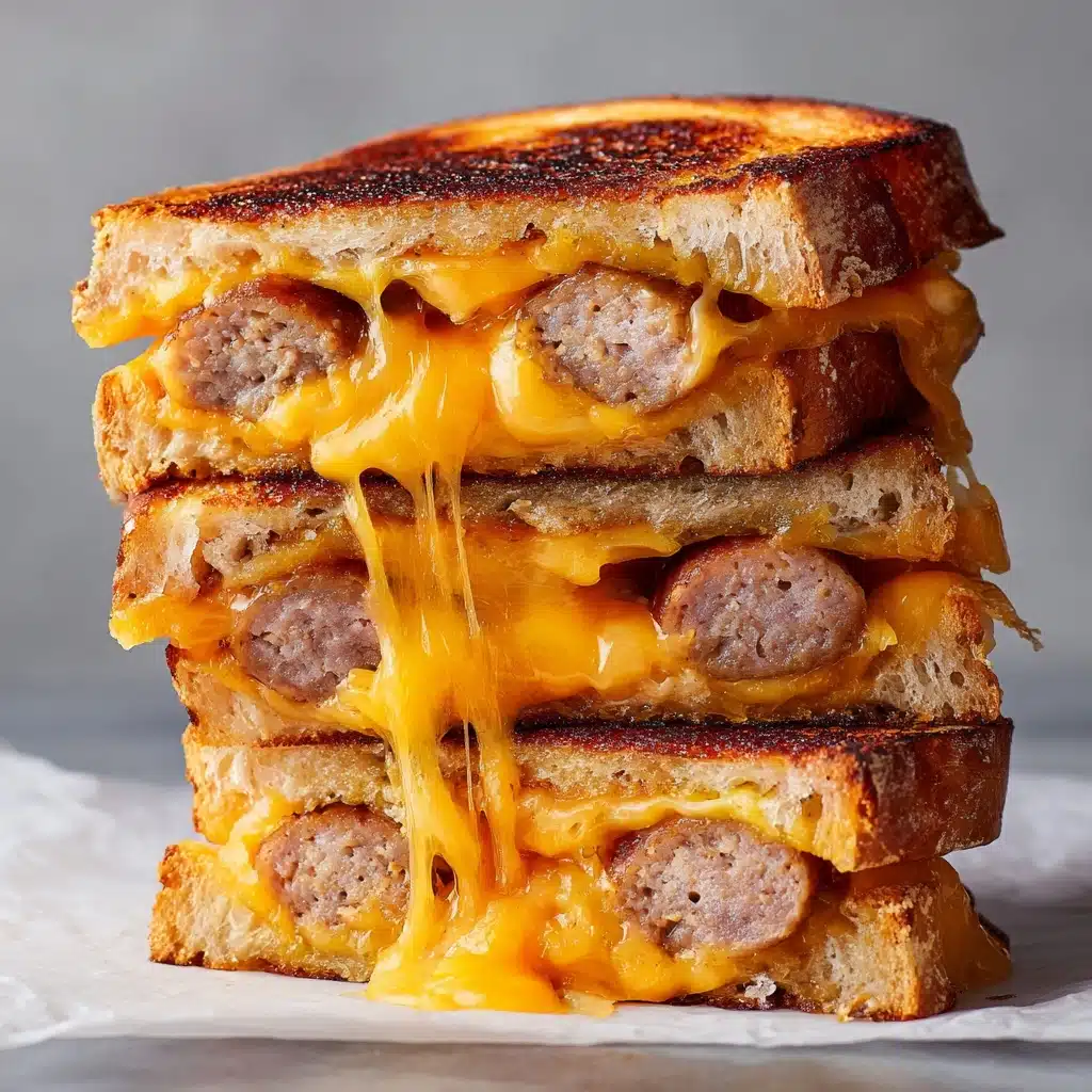 Smoked Sausage Triple Grilled Cheese Recipe - Recipe Image