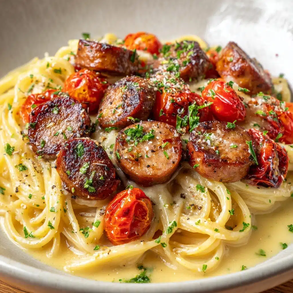 Chicken Sausage Fettuccine Alfredo Recipe - Recipe Image