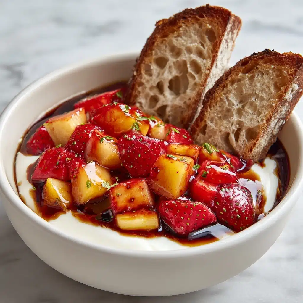 Whipped Honey Goat Cheese Dip with Balsamic Fruit Recipe - Recipe Image