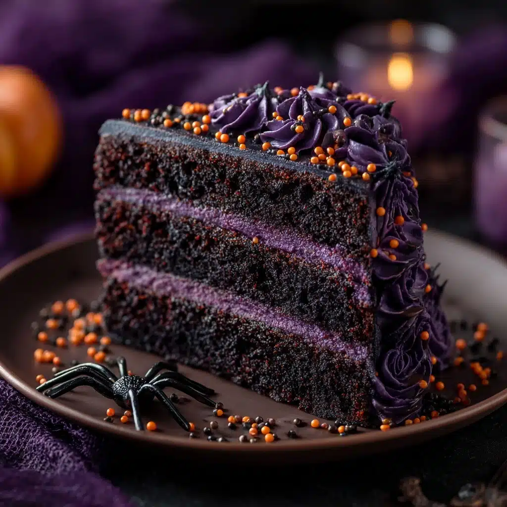 Spooky Black Velvet Halloween Cake Recipe