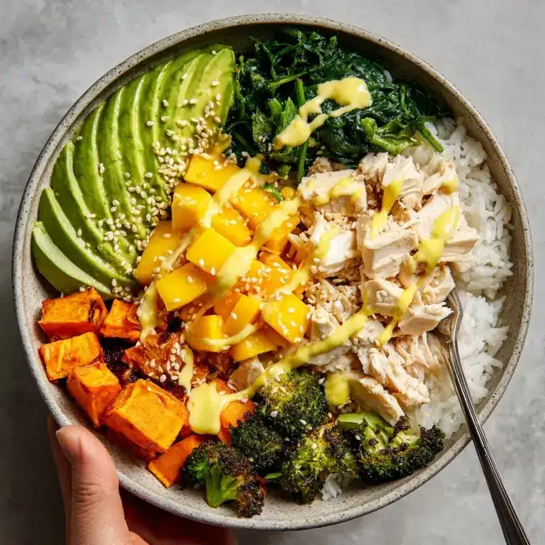 Chicken Buddha Bowl with Spicy Mango Sauce Recipe