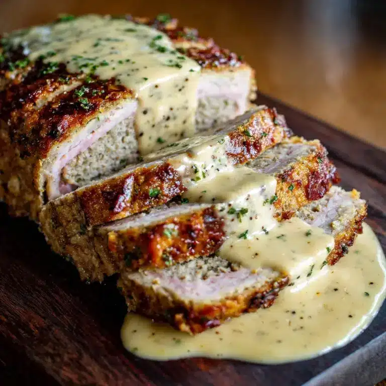 Chicken Cordon Bleu Meatloaf with Creamy Dijon Gravy Recipe