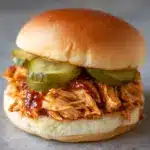 Slow Cooker Shredded Nashville Hot Chicken Sandwich Recipe