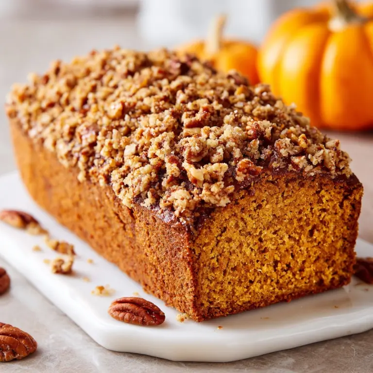 Pumpkin Bread with Brown Sugar Pecan Topping Recipe