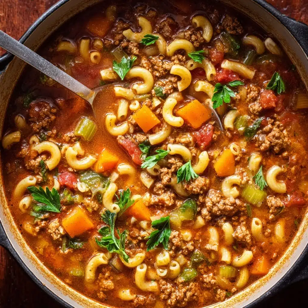 Beef and Macaroni Soup Recipe - Recipe Image
