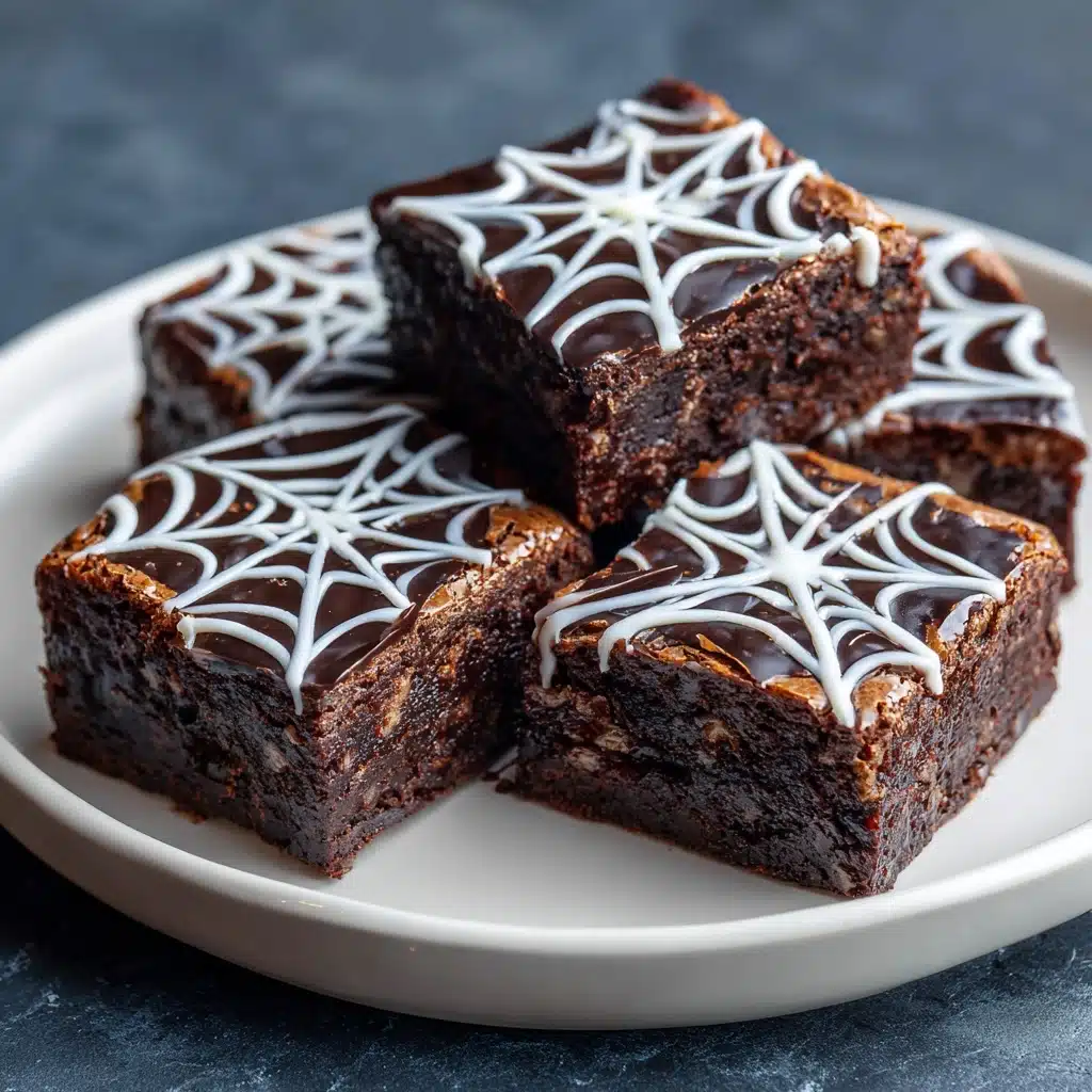Spider Web Halloween Brownies Recipe - Recipe Image