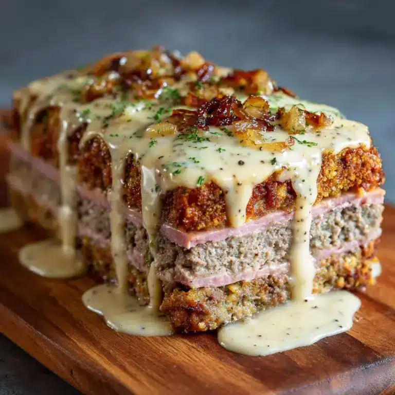Chicken Cordon Bleu Meatloaf with Creamy Dijon Gravy Recipe