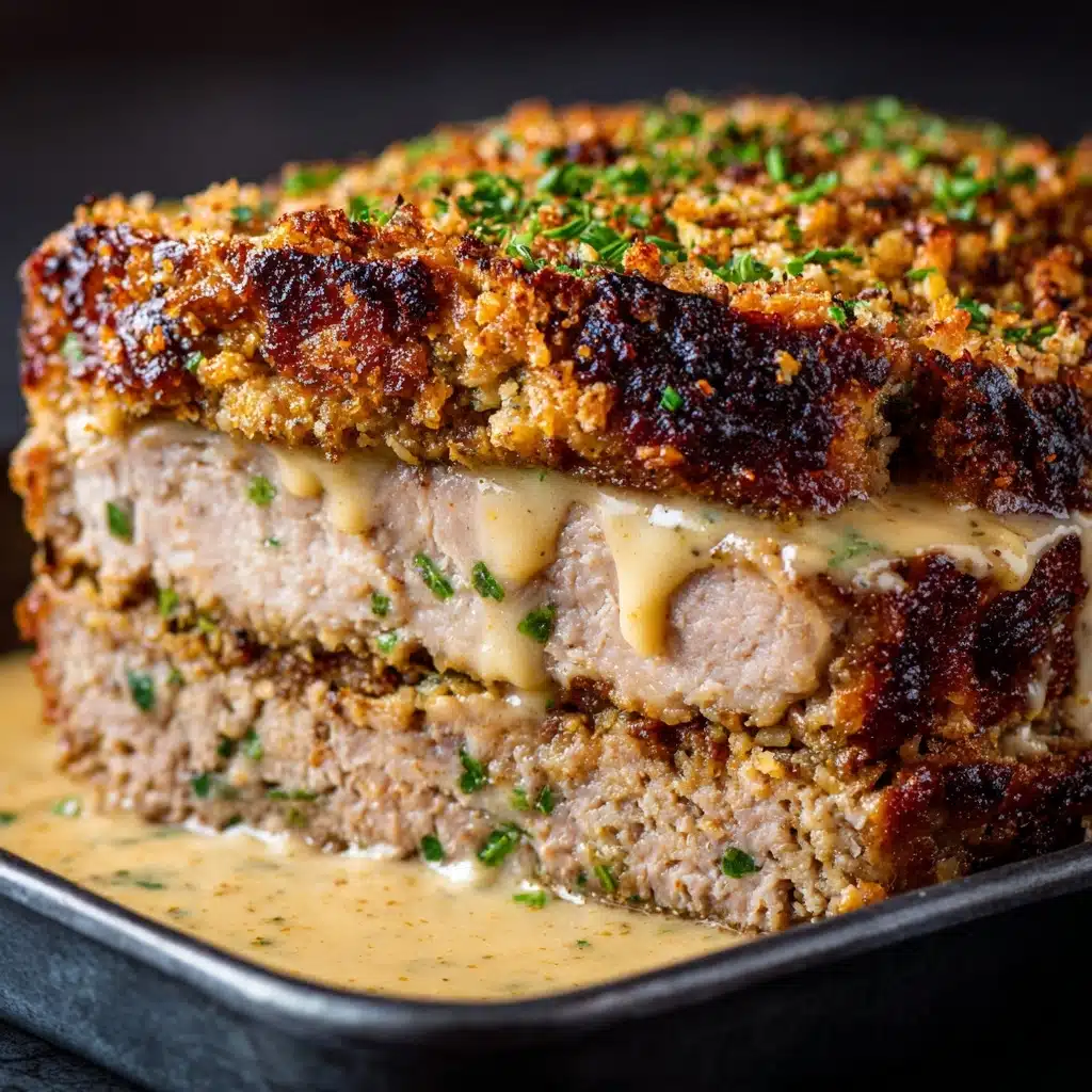 Chicken Cordon Bleu Meatloaf with Creamy Dijon Gravy Recipe - Recipe Image