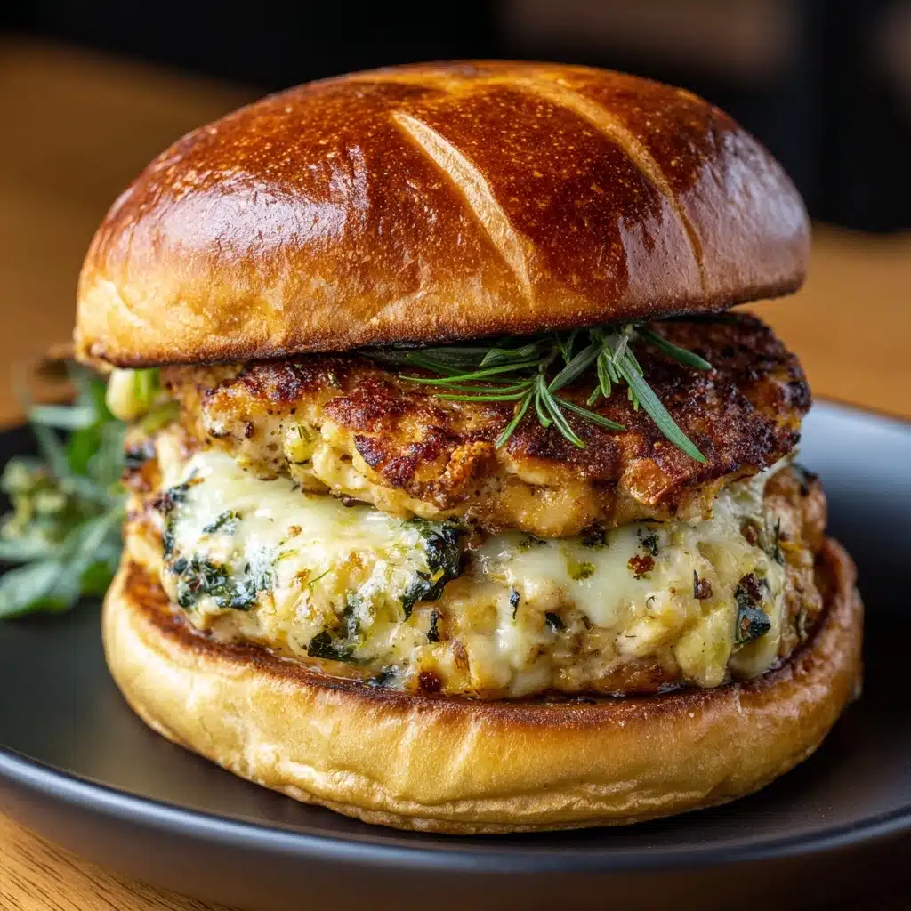 White Cheddar and Spinach Chicken Burgers Recipe