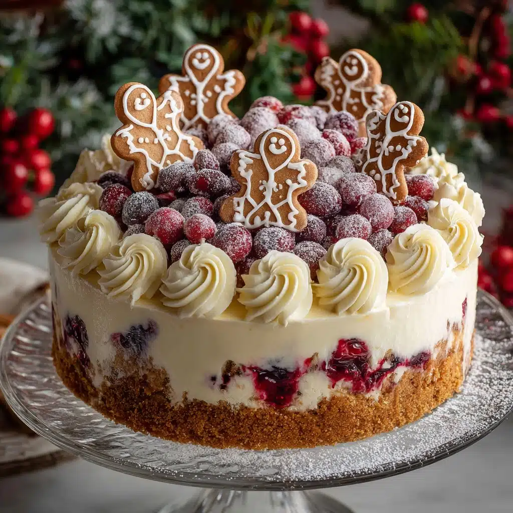 Christmas Cheesecake (Cranberry Jam White Chocolate Mousse Cheesecake) Recipe