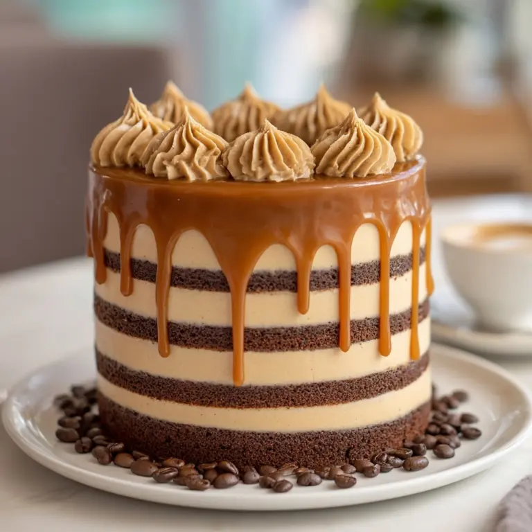 Decadent Caramel Latte Cake with Coffee Buttercream Recipe