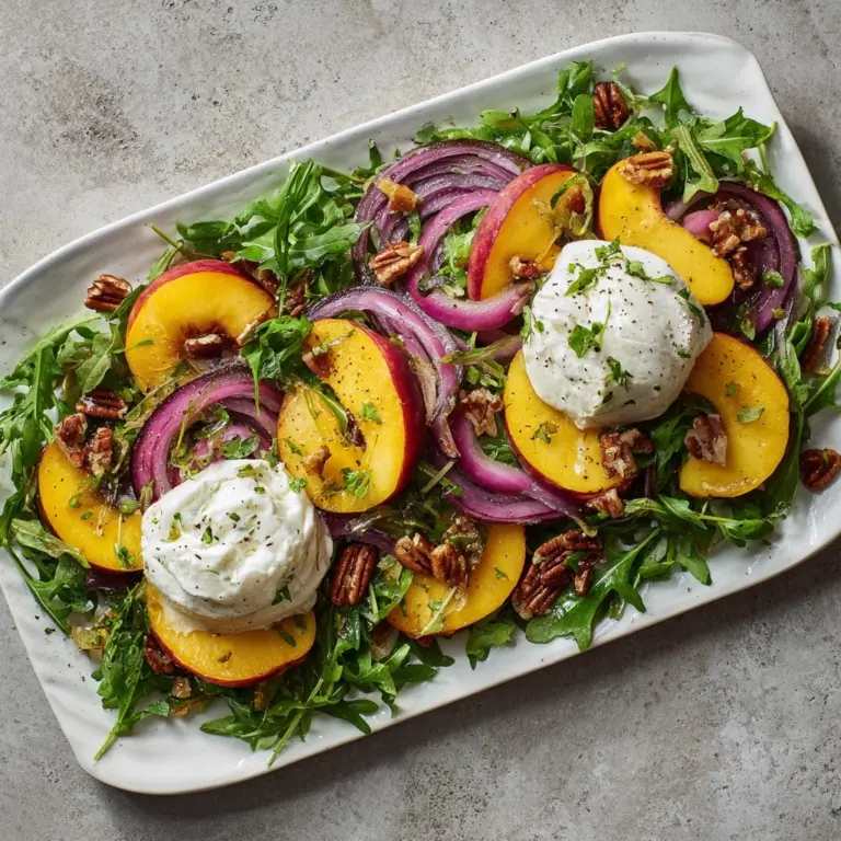 Summer Peach Salad with Burrata Recipe