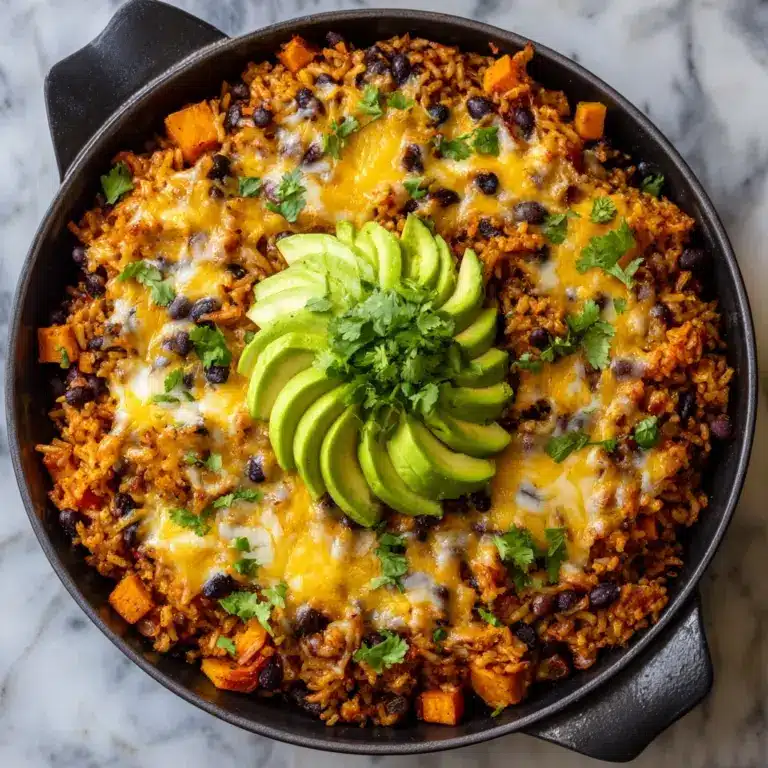 Southwest Sweet Potato, Black Bean and Rice Skillet Recipe