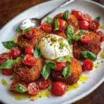 Basil Chicken Saltimbocca with Marinated Tomatoes and Burrata Recipe