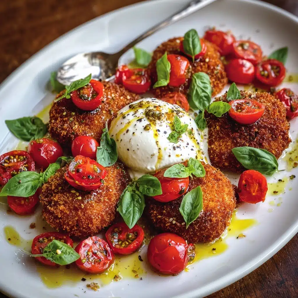 Basil Chicken Saltimbocca with Marinated Tomatoes and Burrata Recipe - Recipe Image