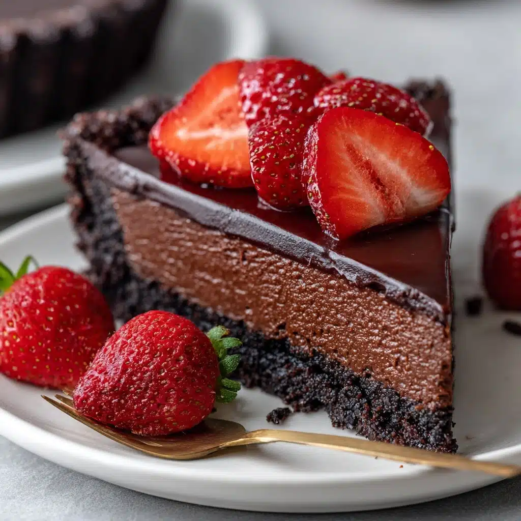 Chocolate Covered Strawberry Ganache Tart Recipe - Recipe Image