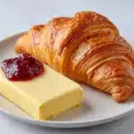 Croissant with Butter and Jam Recipe