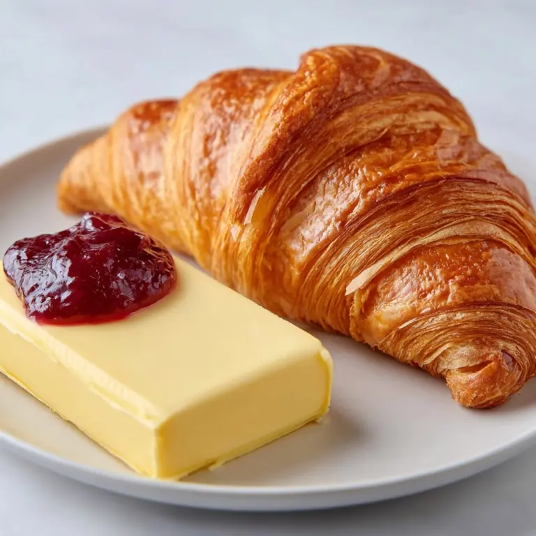 Croissant with Butter and Jam Recipe