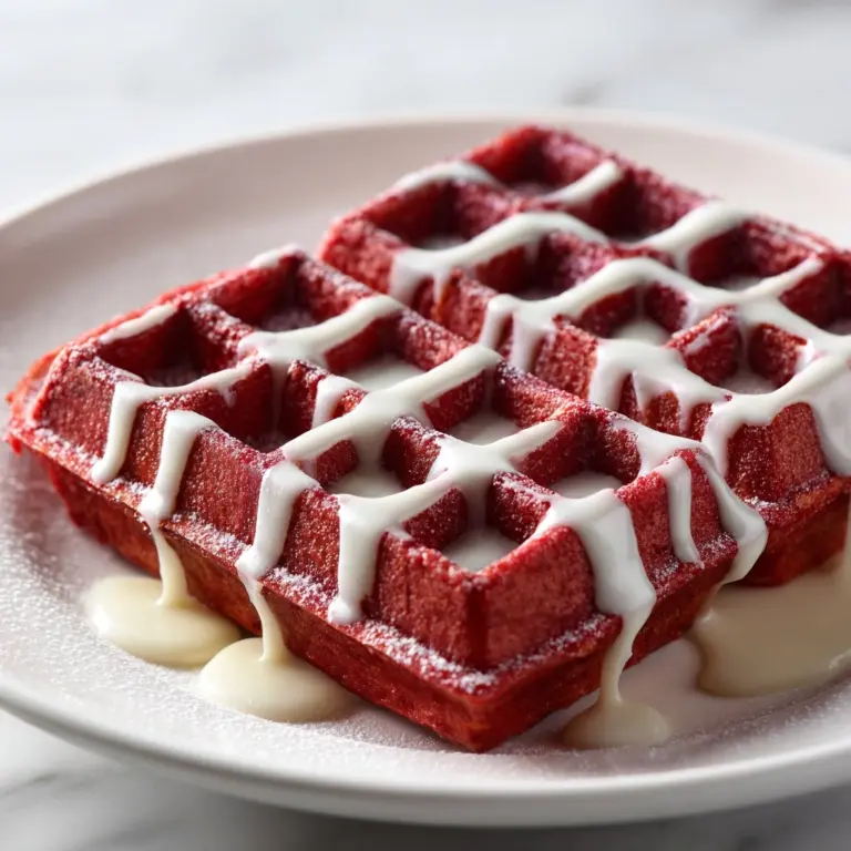 Red Velvet Waffles with Cream Cheese Glaze Recipe