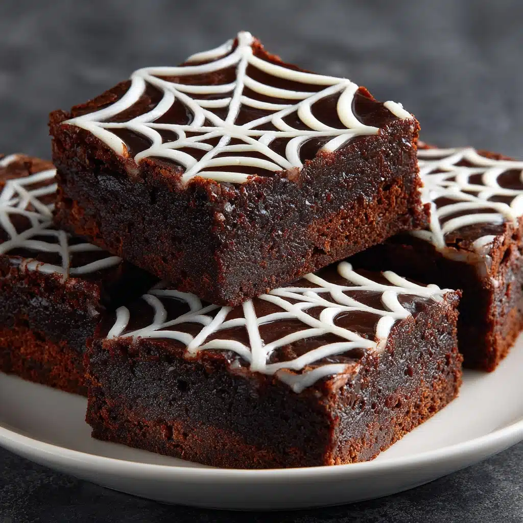 Spider Web Halloween Brownies Recipe - Recipe Image