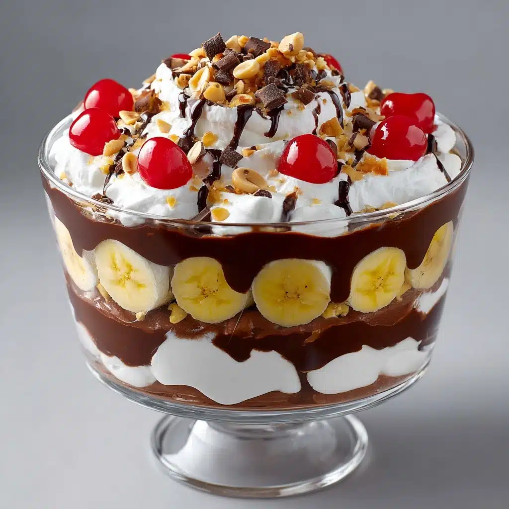 No-Bake Chocolate Banana Split Trifle Recipe - Recipe Image