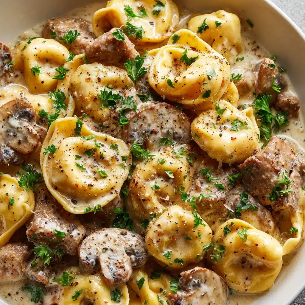 Philly Cheesesteak Tortellini Pasta Recipe - Recipe Image