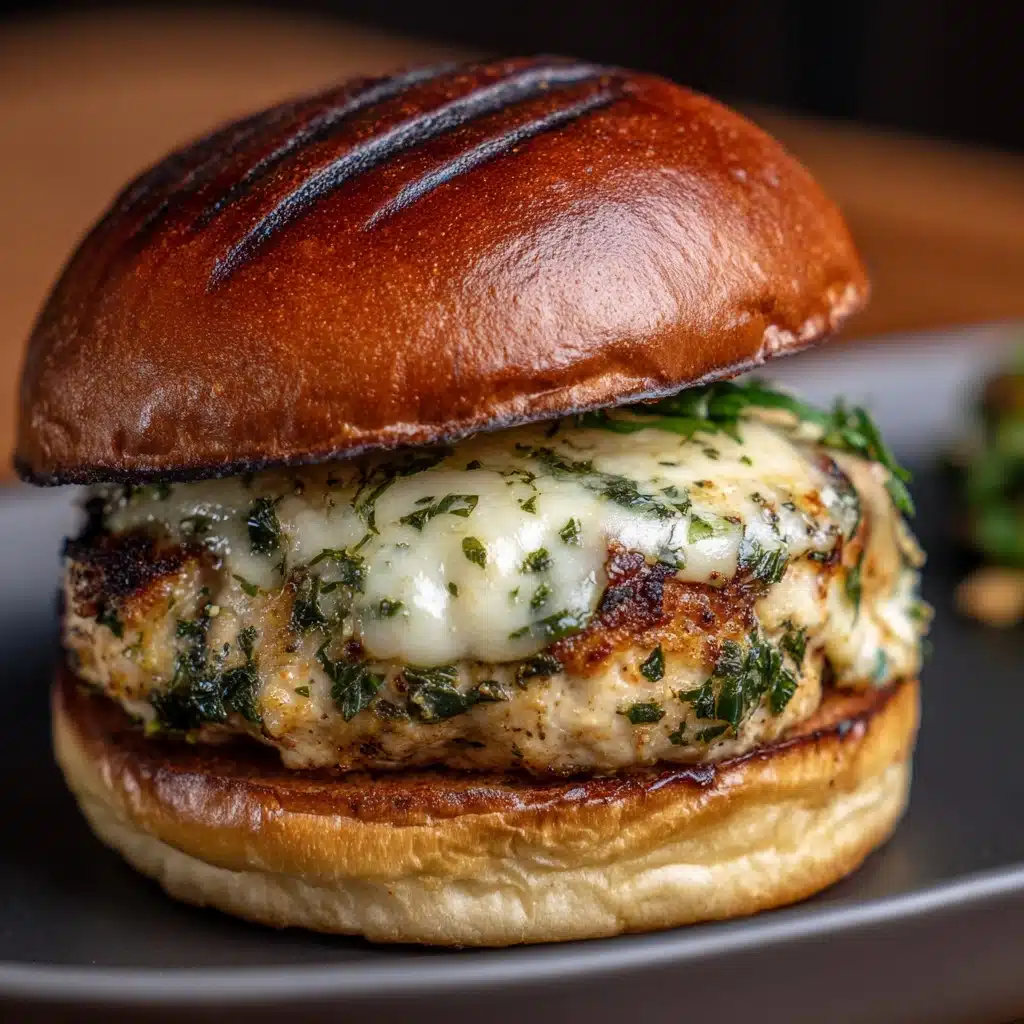 White Cheddar and Spinach Chicken Burgers Recipe - Recipe Image