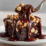 Slow Cooker Double Chocolate Peanut Butter Pudding Cake Recipe