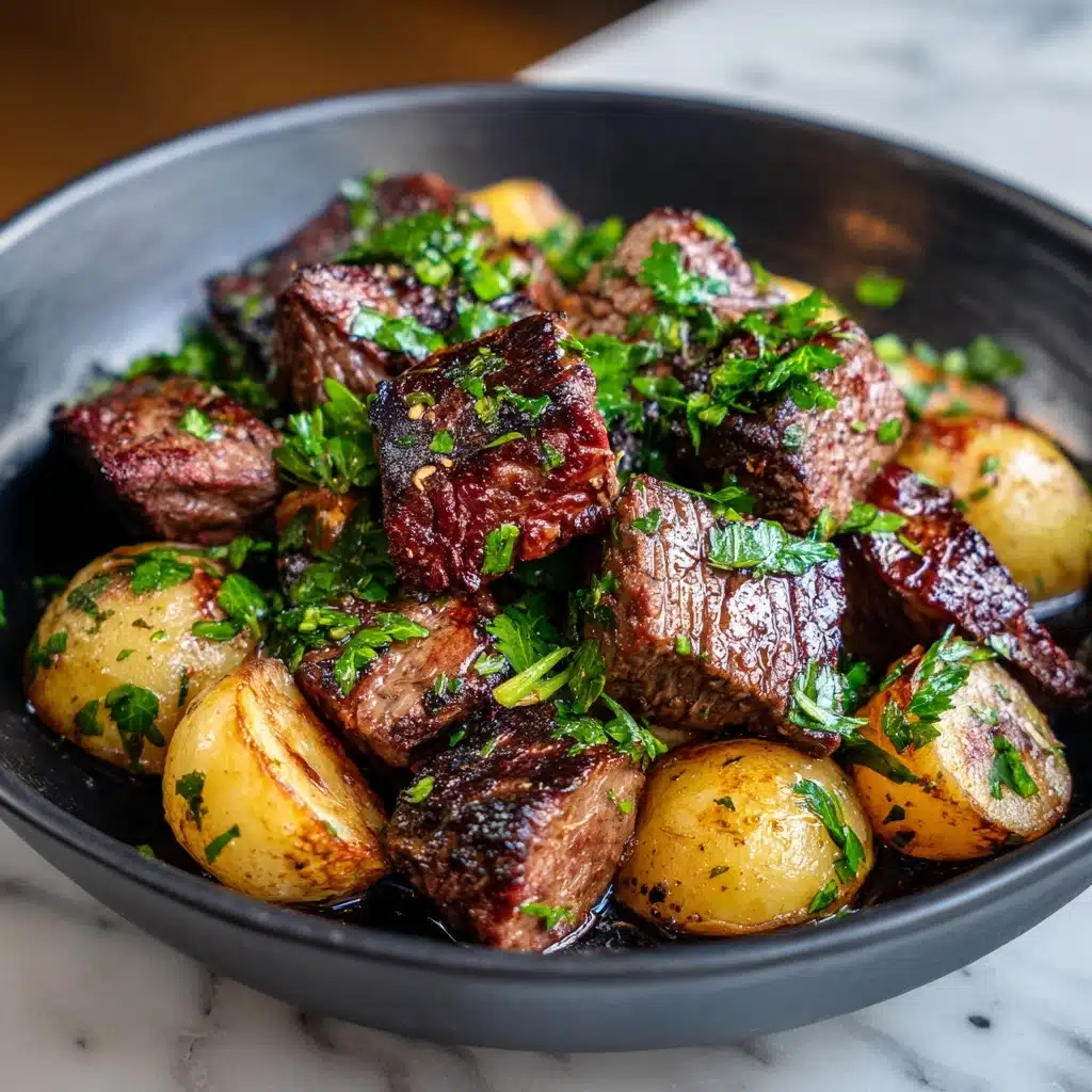 Garlic Butter Steak Bites and Potatoes Recipe - Recipe Image