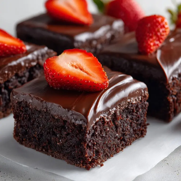 Strawberry-Topped Fudgy Chocolate Brownies Recipe