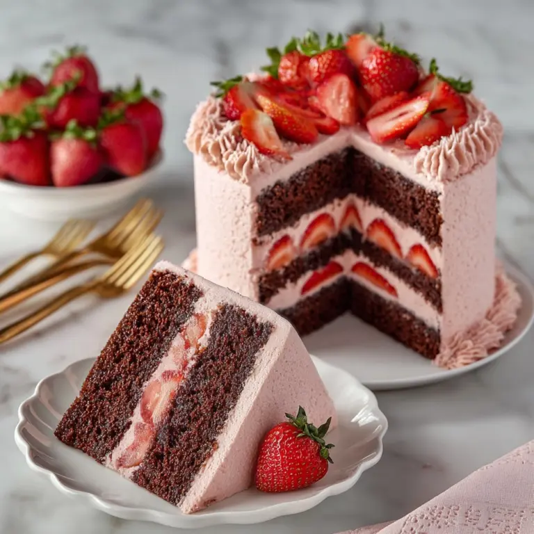 Strawberry Chocolate Layer Cake Recipe