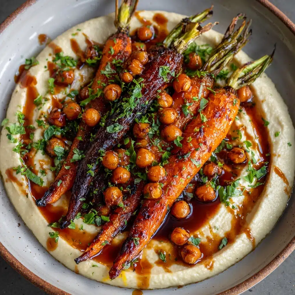 Spicy Maple Roast Carrots with Crispy Chickpeas and Yogurt Sauce Recipe - Recipe Image