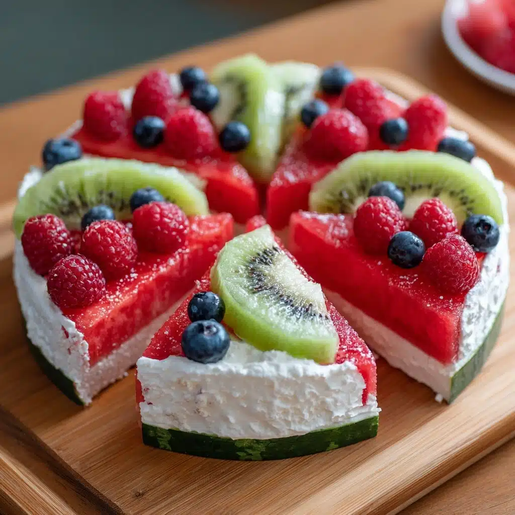 Healthy Watermelon Fruit Pizza Recipe - Recipe Image