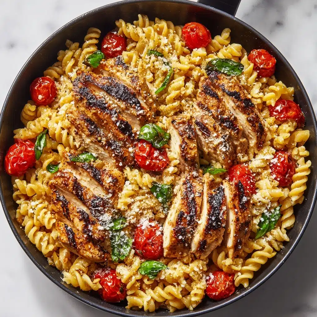 Tomato Basil Pasta with Balsamic Grilled Chicken Recipe - Recipe Image