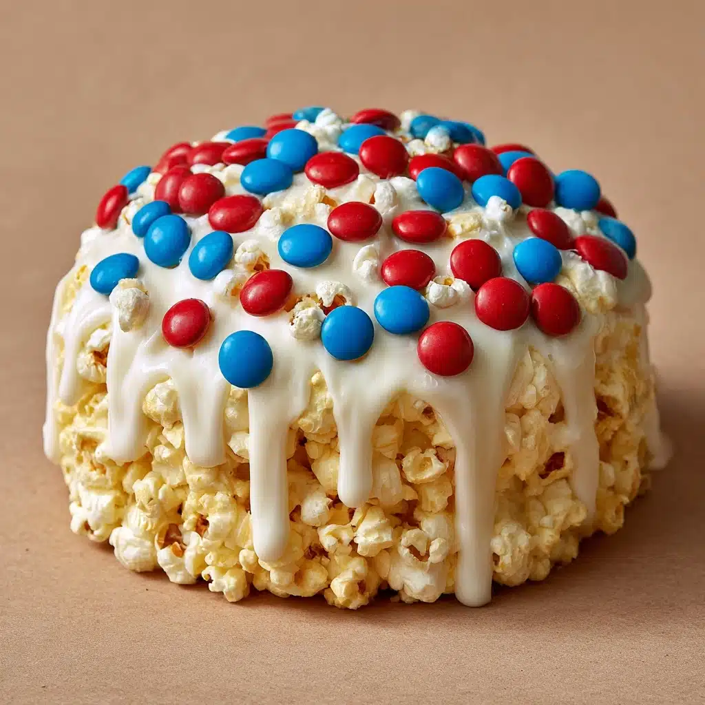Patriotic Popcorn Cake Recipe - Recipe Image