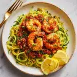 Lemon Garlic Butter Shrimp with Zoodles Recipe