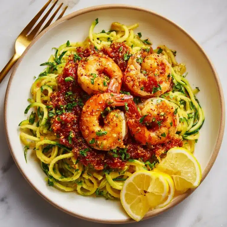 Lemon Garlic Butter Shrimp with Zoodles Recipe