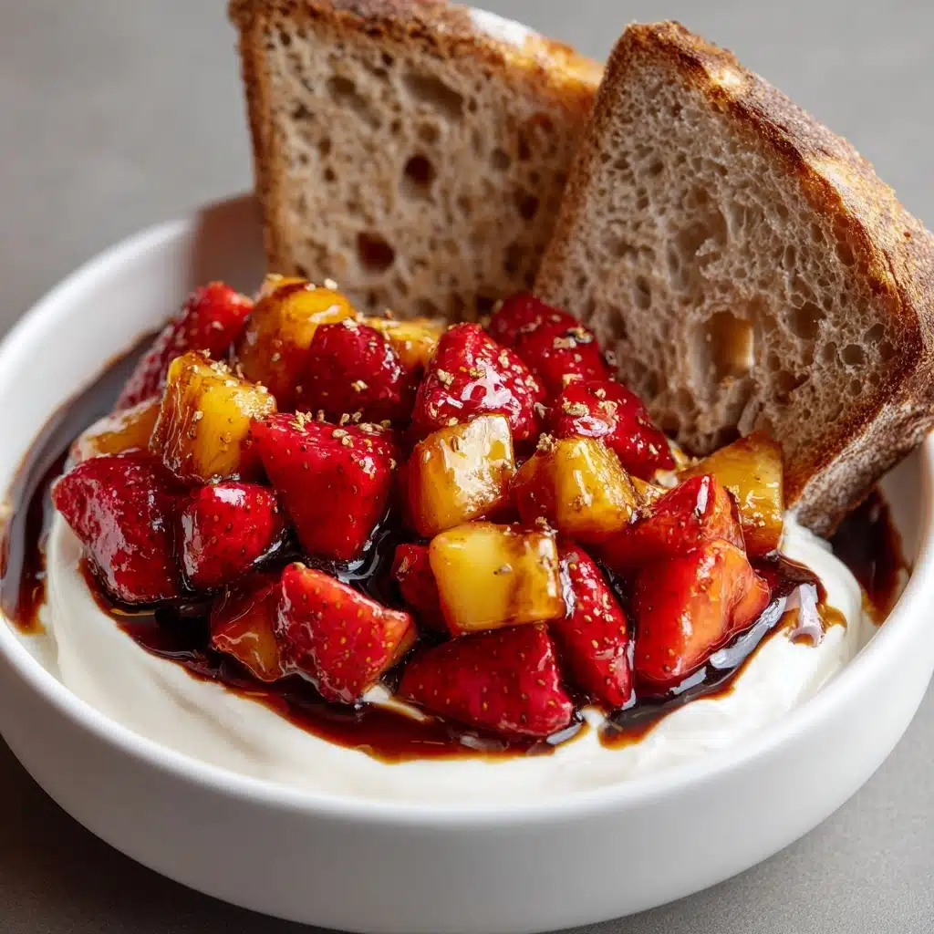 Whipped Honey Goat Cheese Dip with Balsamic Fruit Recipe - Recipe Image